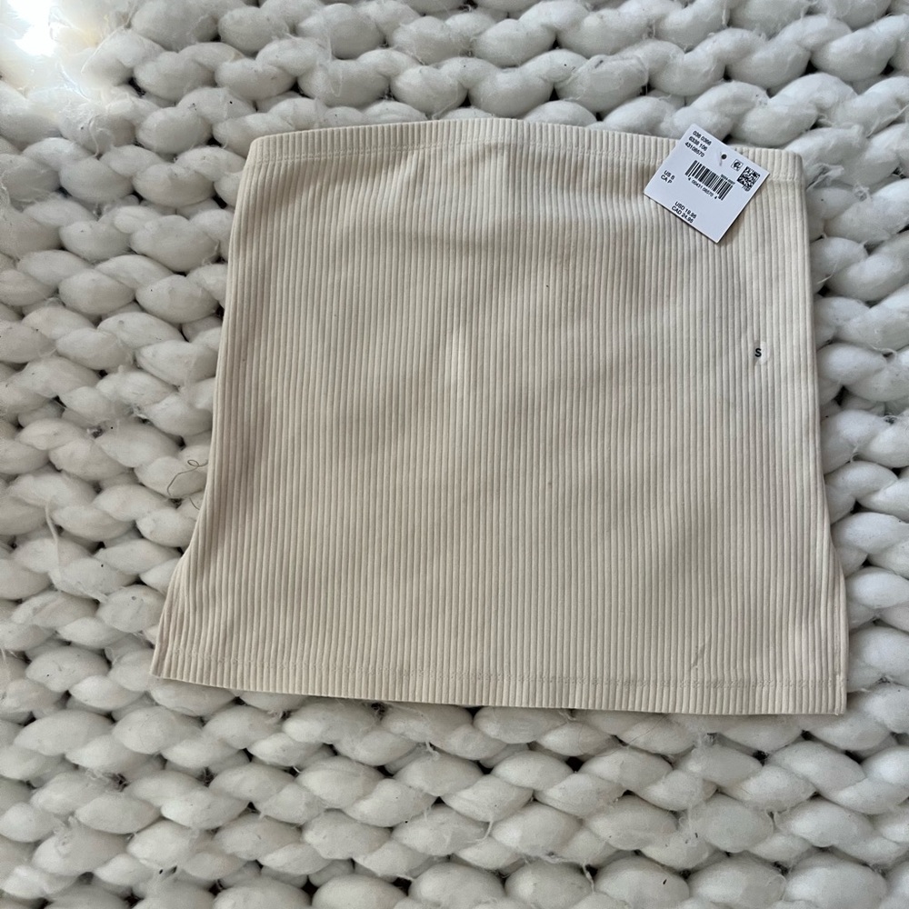 NWT American Eagle Outfitters Cream Ribbed Tube Tank